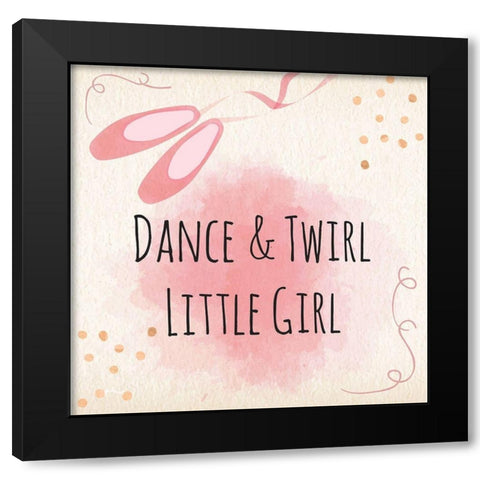Dance and Twirl Black Modern Wood Framed Art Print by ND Art