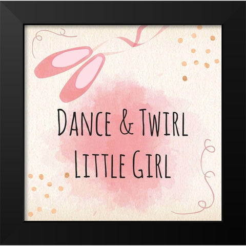 Dance and Twirl Black Modern Wood Framed Art Print by ND Art