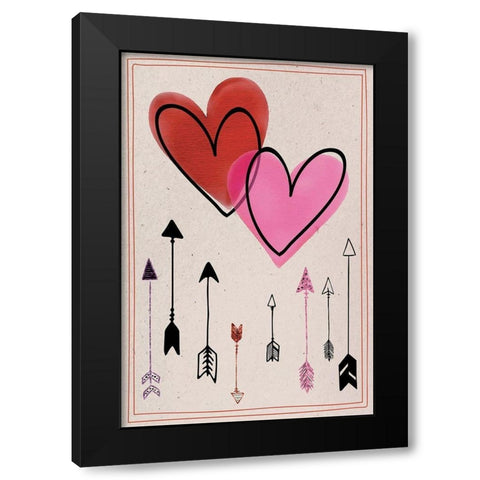 Love Love Love I Black Modern Wood Framed Art Print by ND Art