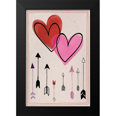 Love Love Love I Black Modern Wood Framed Art Print by ND Art