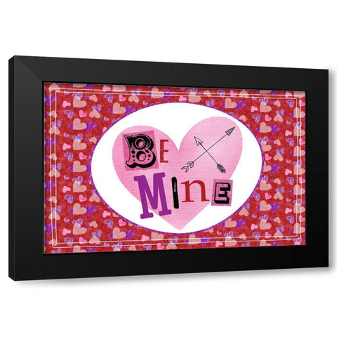 Love Love Love III Black Modern Wood Framed Art Print by ND Art