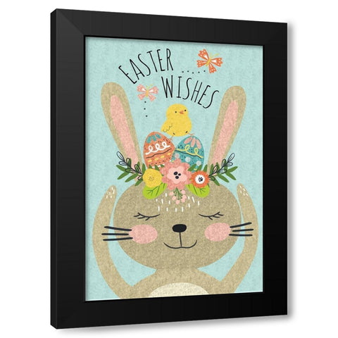 Easter Wishes III Black Modern Wood Framed Art Print with Double Matting by ND Art