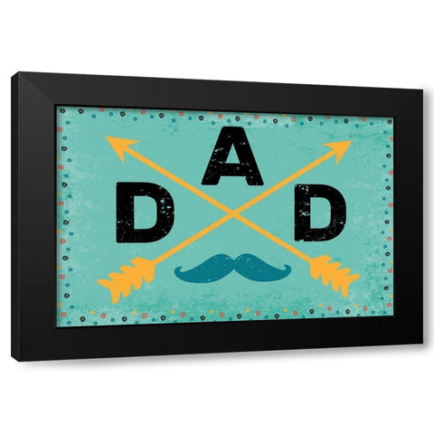 Dad Black Modern Wood Framed Art Print with Double Matting by ND Art