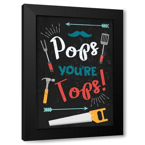Pops Your Tops Black Modern Wood Framed Art Print with Double Matting by ND Art