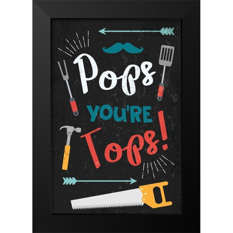 Pops Your Tops Black Modern Wood Framed Art Print by ND Art
