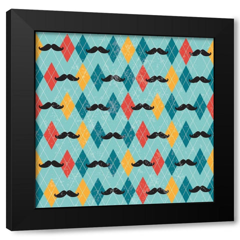 Dad Pattern I Black Modern Wood Framed Art Print by ND Art