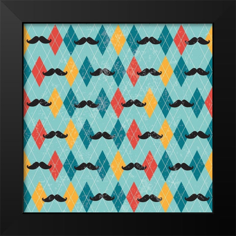 Dad Pattern I Black Modern Wood Framed Art Print by ND Art