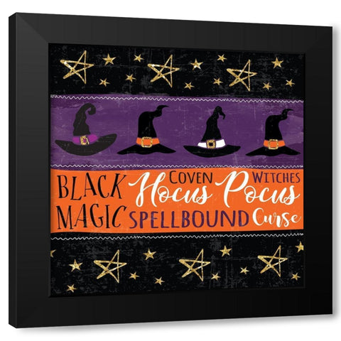 Spellbound Pattern I Black Modern Wood Framed Art Print with Double Matting by ND Art