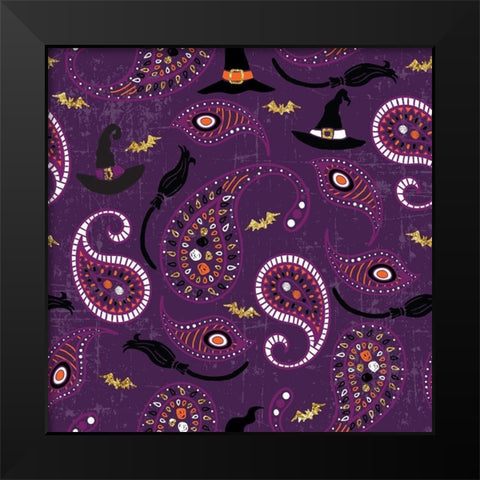 Spellbound Pattern II Black Modern Wood Framed Art Print by ND Art