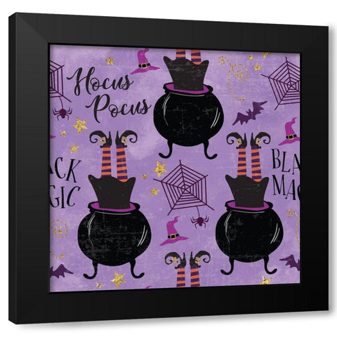 Spellbound Pattern III Black Modern Wood Framed Art Print by ND Art