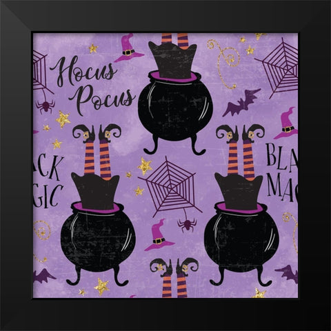 Spellbound Pattern III Black Modern Wood Framed Art Print by ND Art