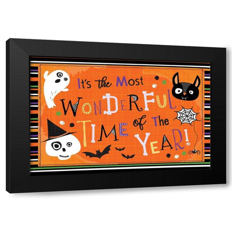 Spooky Buddies Art I Black Modern Wood Framed Art Print by ND Art