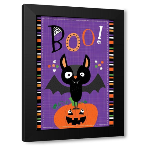 Spooky Buddies Art III Black Modern Wood Framed Art Print with Double Matting by ND Art