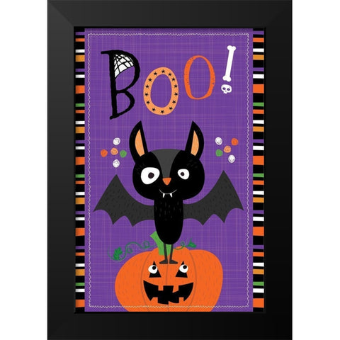 Spooky Buddies Art III Black Modern Wood Framed Art Print by ND Art