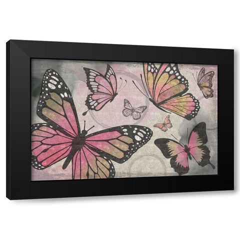 Butterflies I Black Modern Wood Framed Art Print with Double Matting by ND Art