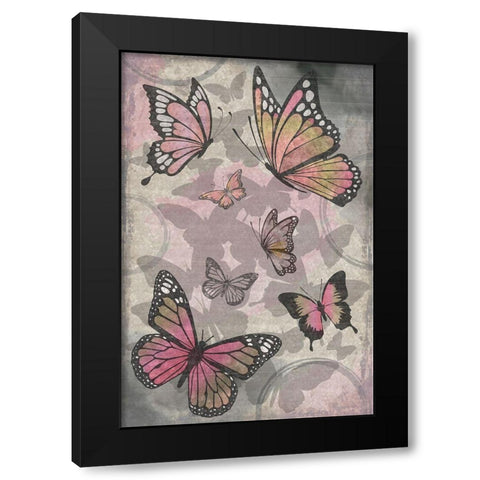 Butterflies III Black Modern Wood Framed Art Print by ND Art