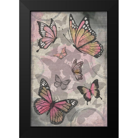 Butterflies III Black Modern Wood Framed Art Print by ND Art