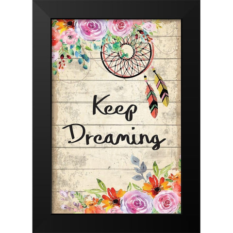 Keep Dreaming Black Modern Wood Framed Art Print by ND Art