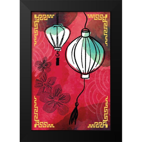 Chinatown I Black Modern Wood Framed Art Print by ND Art