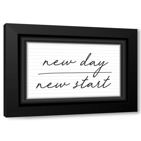 New Day, New Start Black Modern Wood Framed Art Print with Double Matting by ND Art