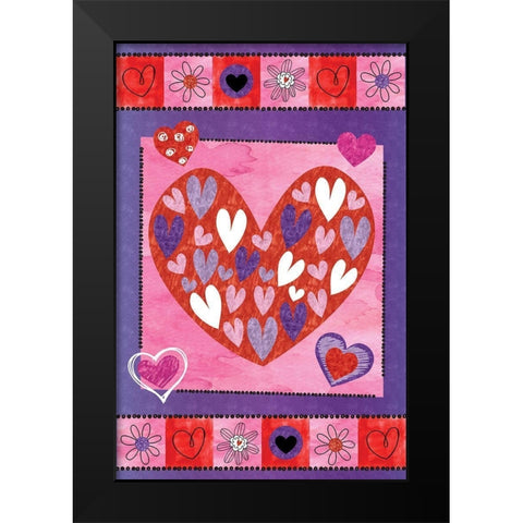 Valentines Day I Black Modern Wood Framed Art Print by ND Art