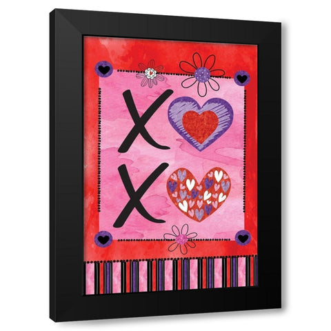 Valentines Day II Black Modern Wood Framed Art Print with Double Matting by ND Art