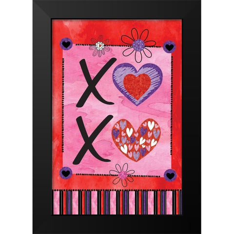 Valentines Day II Black Modern Wood Framed Art Print by ND Art