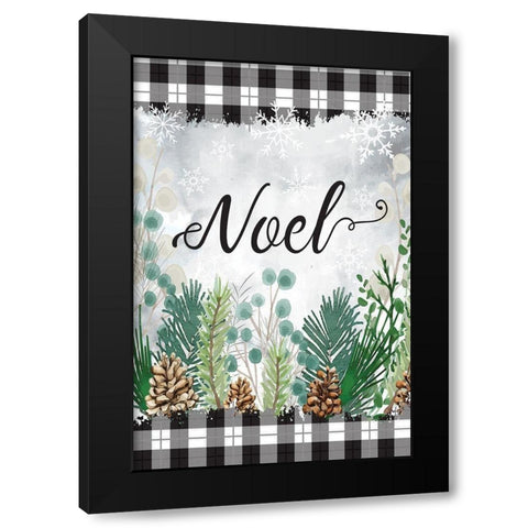 Noel Black Modern Wood Framed Art Print by ND Art
