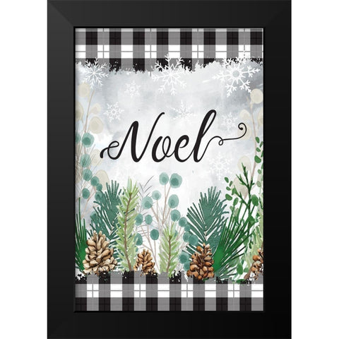 Noel Black Modern Wood Framed Art Print by ND Art