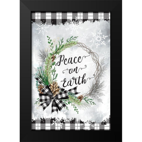 Peace on Earth Black Modern Wood Framed Art Print by ND Art
