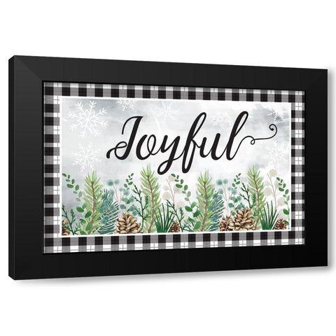 Joyful Black Modern Wood Framed Art Print with Double Matting by ND Art