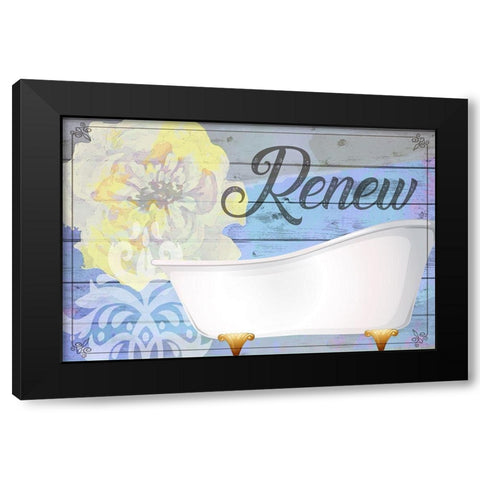 Renew Black Modern Wood Framed Art Print with Double Matting by ND Art