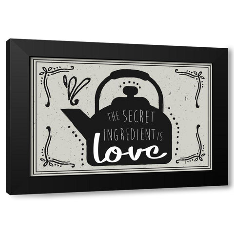 Secret Ingredient Black Modern Wood Framed Art Print with Double Matting by ND Art