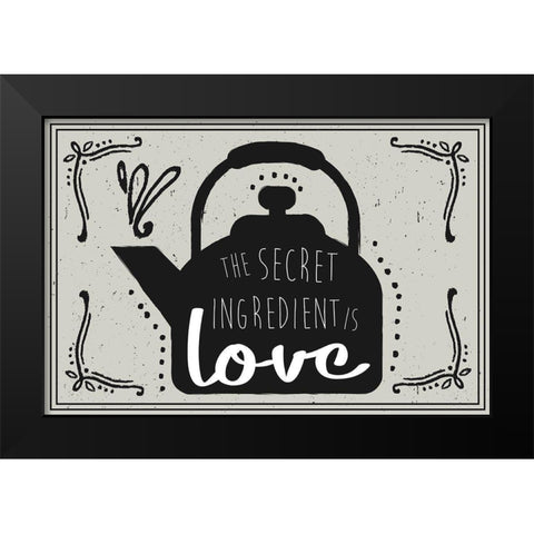Secret Ingredient Black Modern Wood Framed Art Print by ND Art