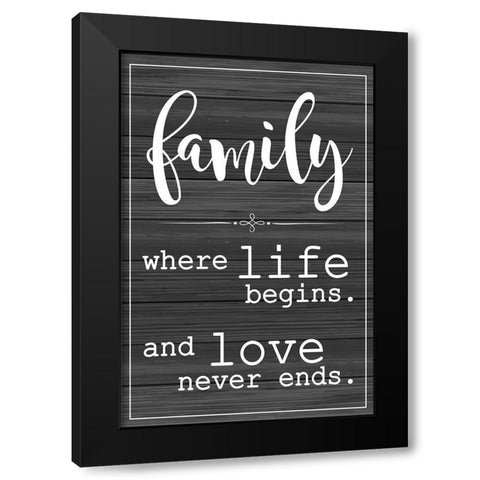 Love Never Ends Black Modern Wood Framed Art Print with Double Matting by ND Art