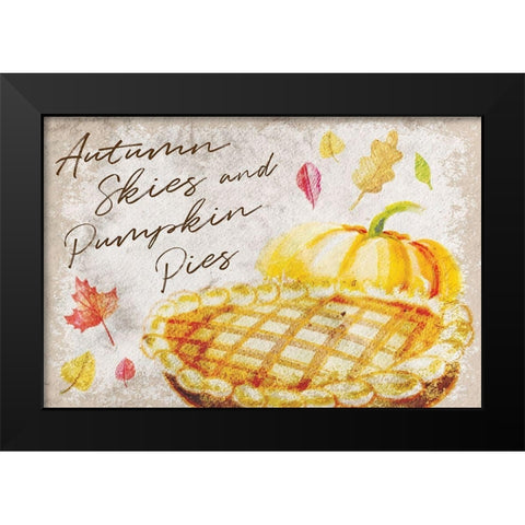 Autumn Skies and Pumpkin Pies Black Modern Wood Framed Art Print by ND Art
