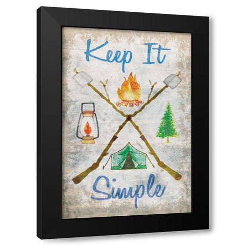 Keep It Simple Black Modern Wood Framed Art Print by ND Art