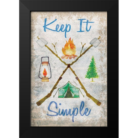 Keep It Simple Black Modern Wood Framed Art Print by ND Art