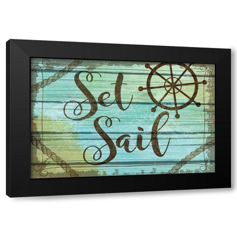 Set Sail Black Modern Wood Framed Art Print with Double Matting by ND Art