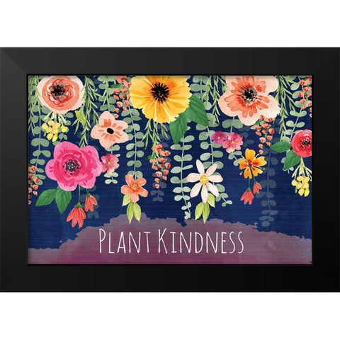 Plant Kindness Black Modern Wood Framed Art Print by ND Art