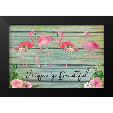 Unique is Beautiful Black Modern Wood Framed Art Print by ND Art