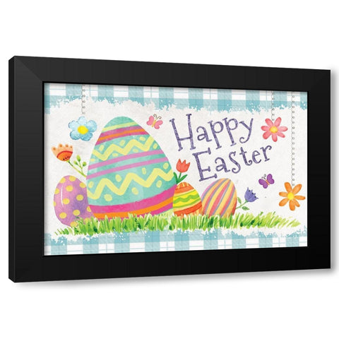 Happy Easter Black Modern Wood Framed Art Print with Double Matting by ND Art