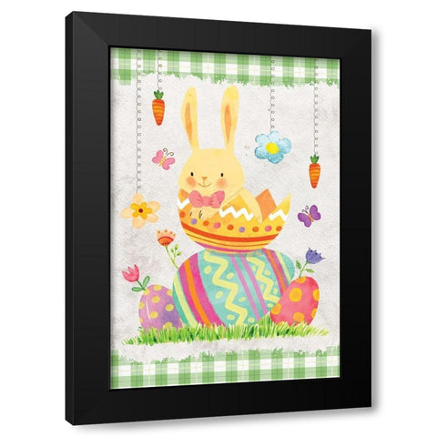 Easter Egg Black Modern Wood Framed Art Print with Double Matting by ND Art