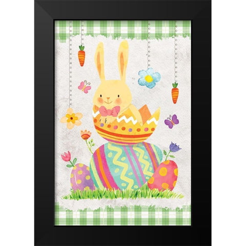 Easter Egg Black Modern Wood Framed Art Print by ND Art
