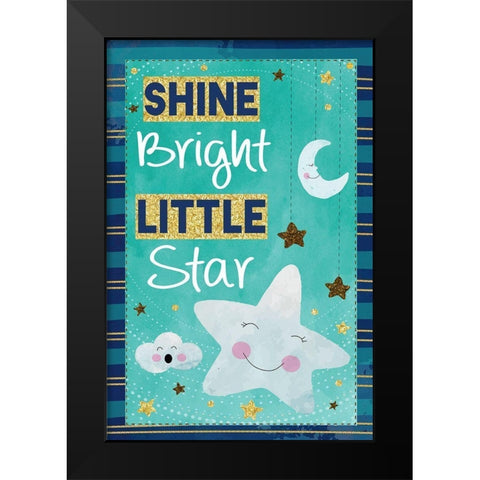Shine Bright Little Star Black Modern Wood Framed Art Print by ND Art