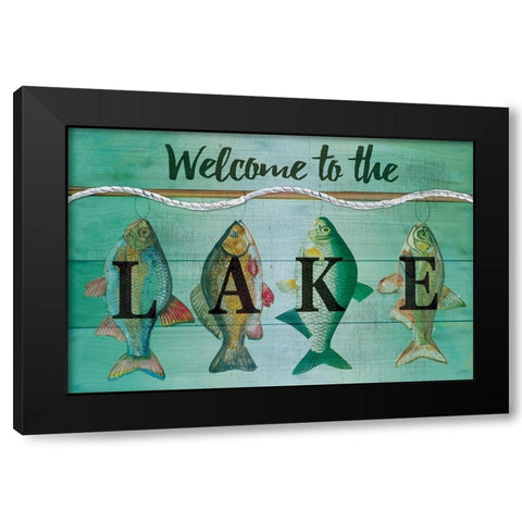 Welcome to the Lake Black Modern Wood Framed Art Print with Double Matting by ND Art