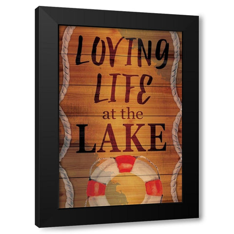 Loving Life at the Lake Black Modern Wood Framed Art Print with Double Matting by ND Art