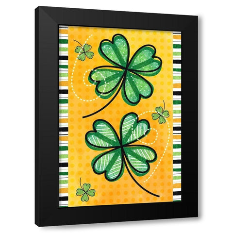 St. Pattys Black Modern Wood Framed Art Print by ND Art