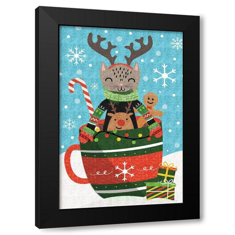 Holiday Mug Black Modern Wood Framed Art Print with Double Matting by ND Art