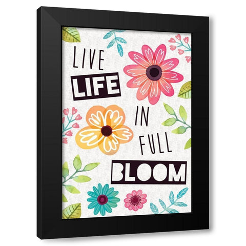 Full Bloom Black Modern Wood Framed Art Print with Double Matting by ND Art